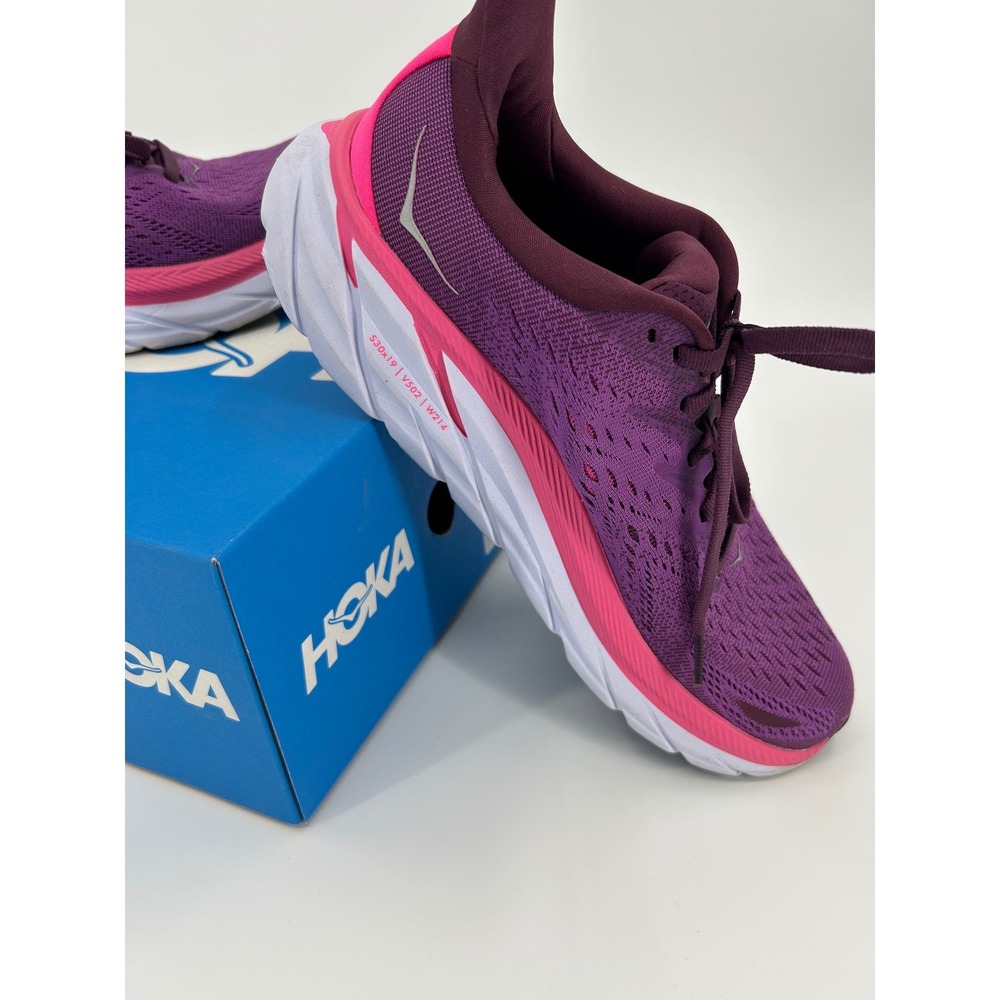 Hoka Clifton 8 Grape Wine Berry Purple Pink Running Shoes 1119394 GWBY Womens 9B - Picture 3 of 15